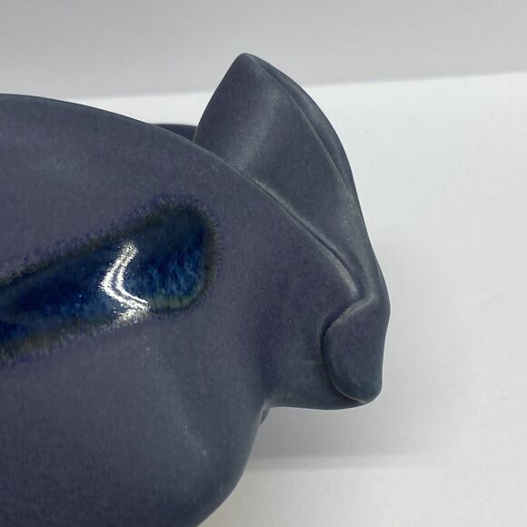 Hilborn Pottery Pinch Pot Vessel Periwinkle Purple Blue Signed Hand Crafted - Picture 6 of 12